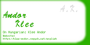 andor klee business card